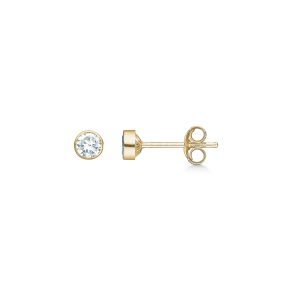 8 kt. Guld�resticks med 4,0mm zirkonia rund fatning