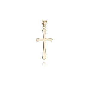 14 kt. Guldkors massiv blankt 13x20mm