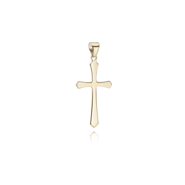 14 kt. Guldkors massiv blankt 13x20mm