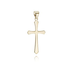 14 kt. Guldkors massiv blankt 17x26mm