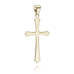 14 kt. Guldkors massiv blankt 21x34mm
