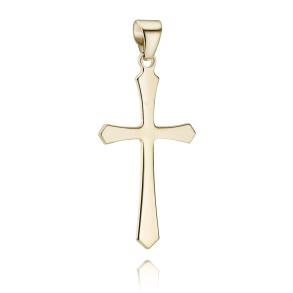 14 kt. Guldkors massiv blankt 21x34mm