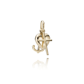 14 kt. Guld Tro H�b K�rlighed 8x13mm