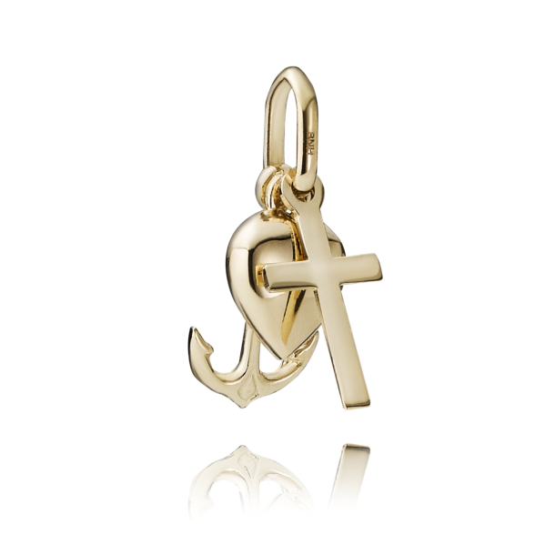 14 kt. Guld Tro H�b K�rlighed 10x18mm