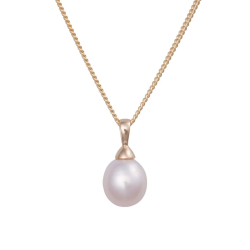 14 kt. Guld vedh�ng - med 9mm perle