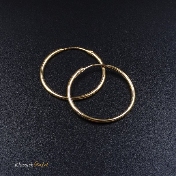 14 kt. Guldcreoler / Hoops 1,5/25mm