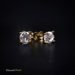 14 kt. Guld�resticks med 5,5mm zirkonia 4 grabber
