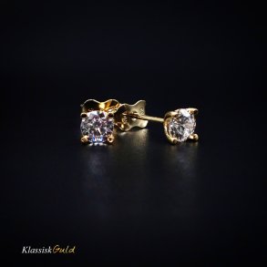 8 kt. Guldresticks med 4,5mm zirkonia 4 grabber