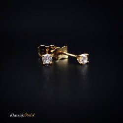 14 kt. Guld�resticks med 3,0mm zirkonia 4 grabber