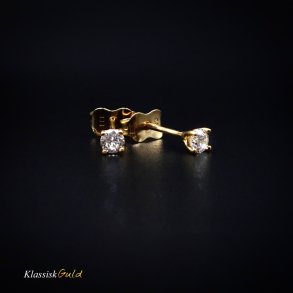 8 kt. Guldresticks med 3,0mm zirkonia 4 grabber