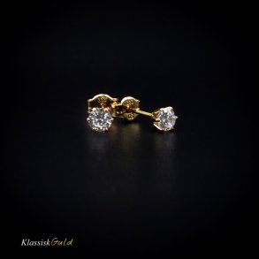 8 kt. Guldresticks med 3,0mm zirkonia 6 grabber