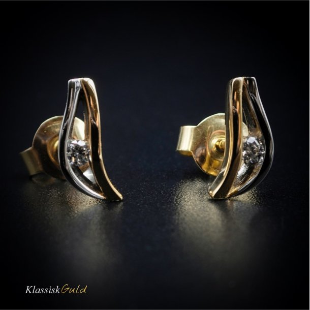 14 kt. Guld resticks med 0,05 ct. diamant