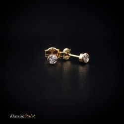 8 kt. Guldresticks med 3,0mm zirkonia rund fatning