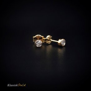 8 kt. Guldresticks med 3,0mm zirkonia rund fatning