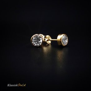 8 kt. Guldresticks med 5,0mm zirkonia rund fatning