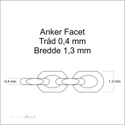 8 kt. Guldhalskde - Anker-facet - Trd:0,40 Bredde:1,3mm