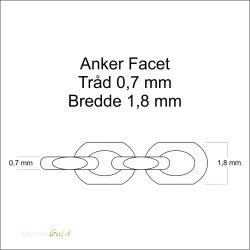 14 kt. Guldarmbnd - Anker-facet - Trd:0,70 Bredde:1,8mm