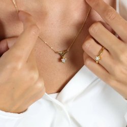 14 kt. Eternity diamant vedhng 0,20ct. 6/Grab