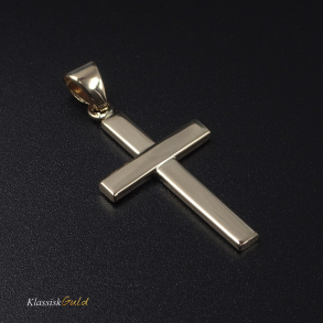 8 kt. Guldkors blankt hult bredt 17x27mm