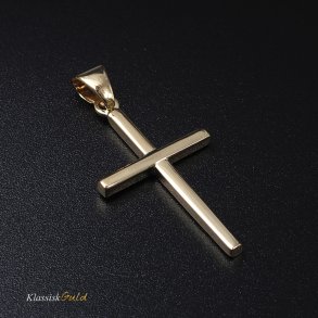 8 kt. Guldkors blankt hult 17x27mm