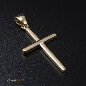 8 kt. Guldkors blankt hult 21,5x34mm