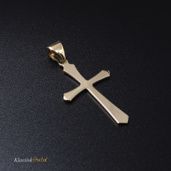 14 kt. Guldkors massiv blankt 13x20mm