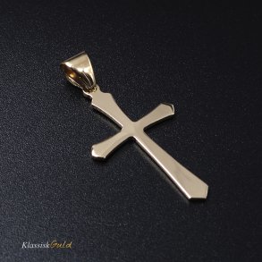 8 kt. Guldkors massiv blankt 17x26mm