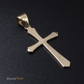 8 kt. Guldkors massiv blankt 21x34mm