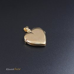 8 kt. Guld Medaljon Hjerte blank 2 foto 19mm 
