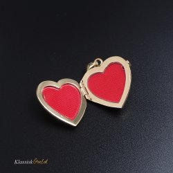 8 kt. Guld Medaljon Hjerte blank 2 foto 19mm 