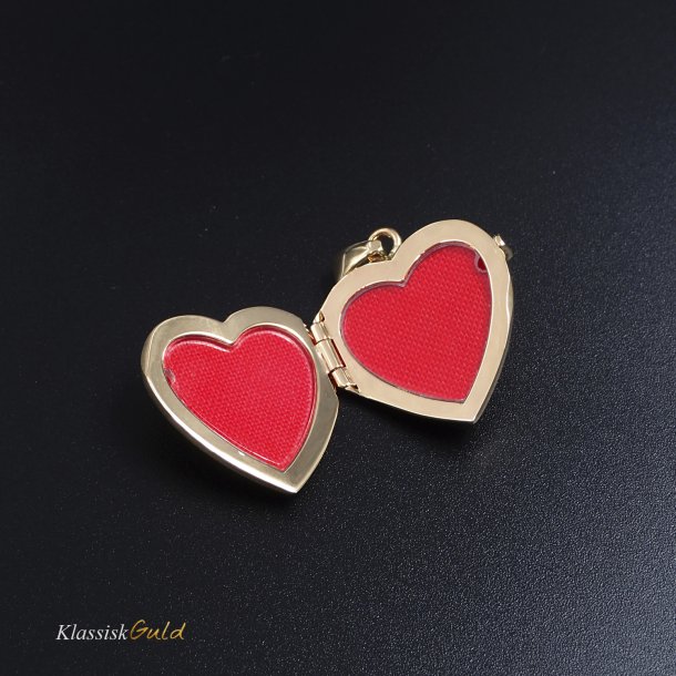 8 kt. Guld Medaljon Hjerte blank 2 foto 19mm 