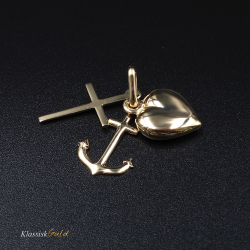 14 kt. Guld Tro H�b K�rlighed 10x18mm