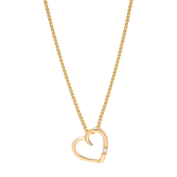 14 kt. Guldhjerte - med 0,009 ct. diamant
