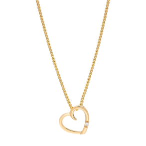 14 kt. Guldhjerte - med 0,009 ct. diamant