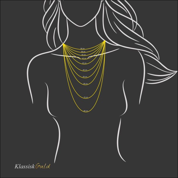 14 kt. Guldhalskde - Anker-facet - Trd:0,50 Bredde:1,4mm