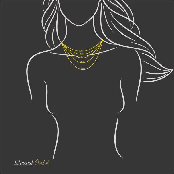 8 kt. Guldhalskde - Anker-rund med kugler