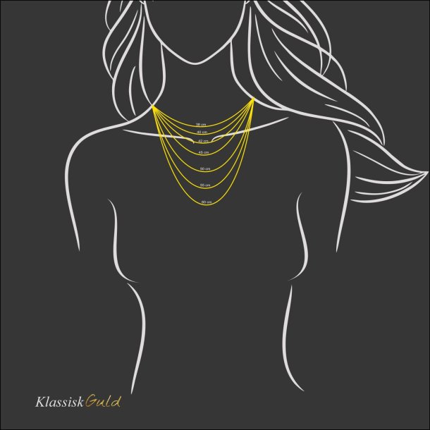 14 kt. Guldhalskde - Singapore - Bredde:1,5mm